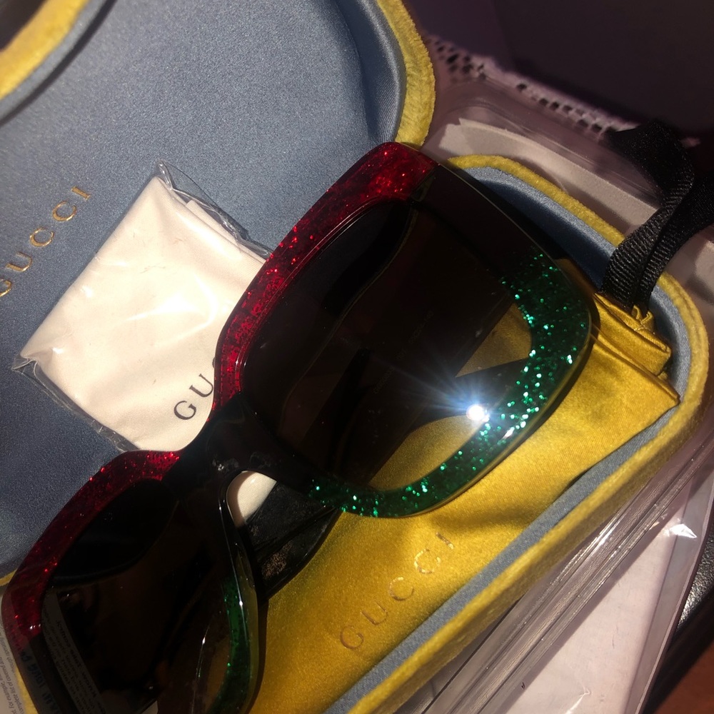 Gucci Glittered Gradient Oversized Square Sunglass - image 2